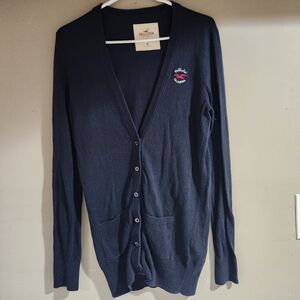 Hollister Button Cardigan Size M Dark Navy Blue